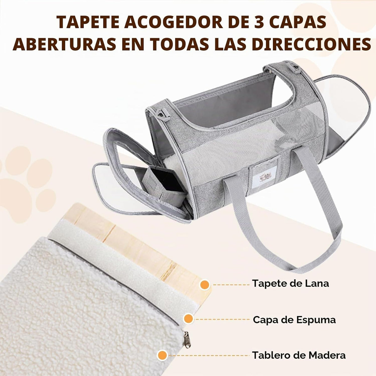 Transportador suave para gatos de hasta 15 libras, aprobado por la...