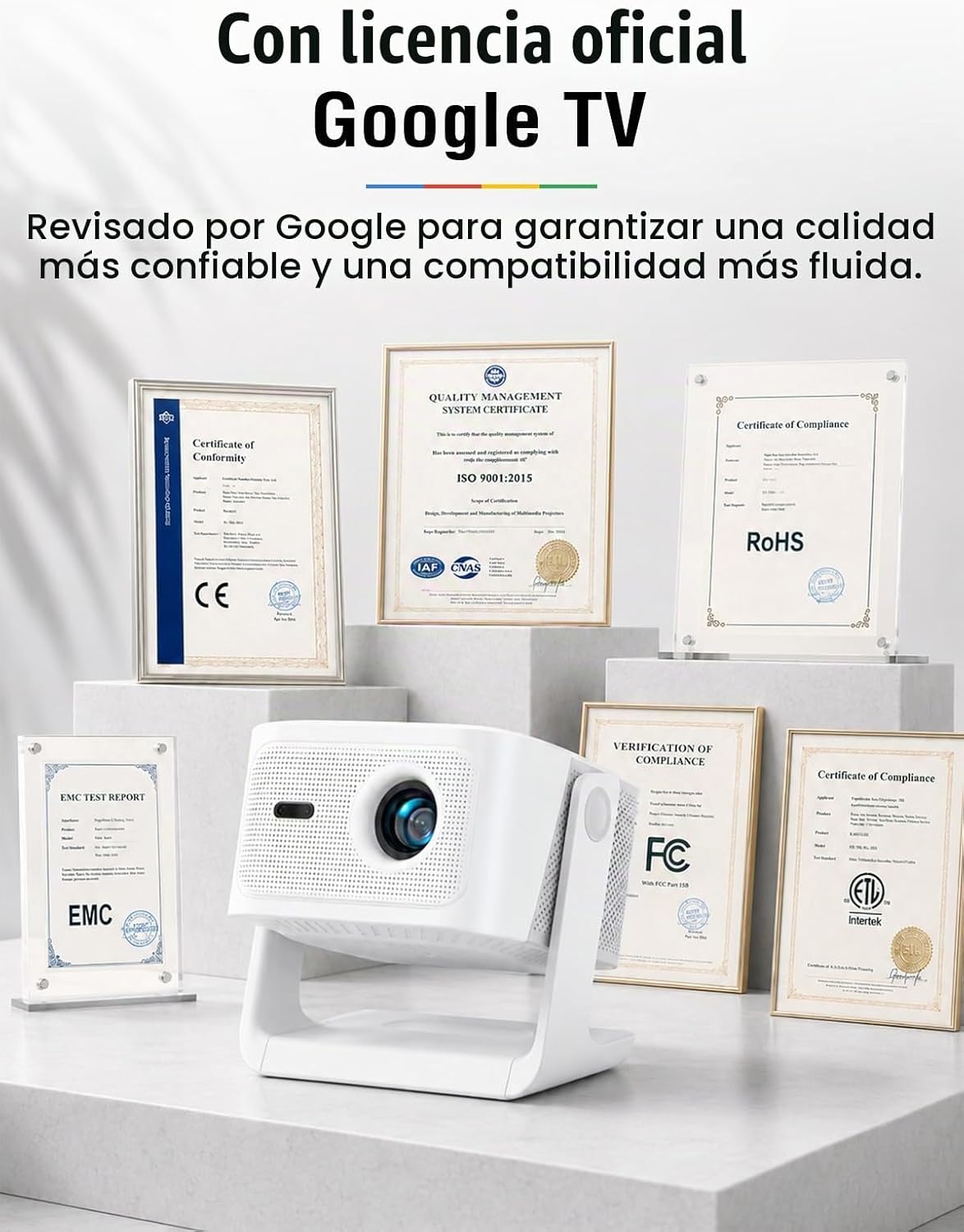 【Google TV con licencia oficial】Proyector inteligente 4K con WiFi y...