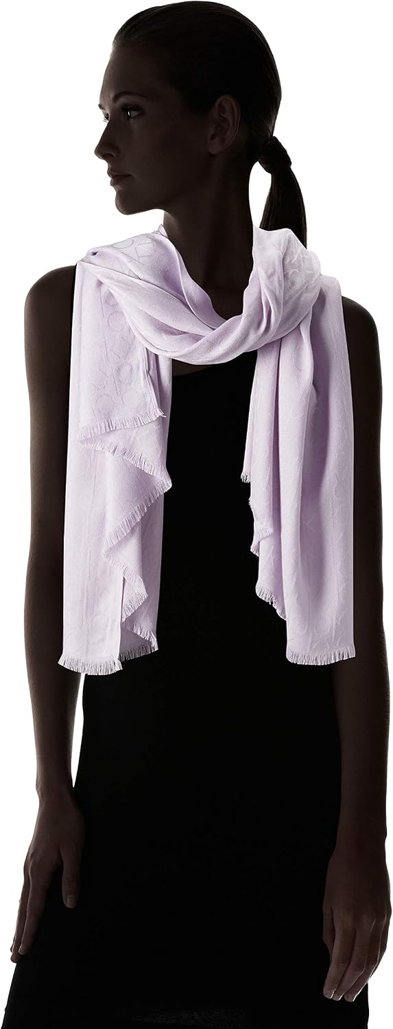 Bufanda de pashmina ligera con estampado de logo en el mismo tono d...