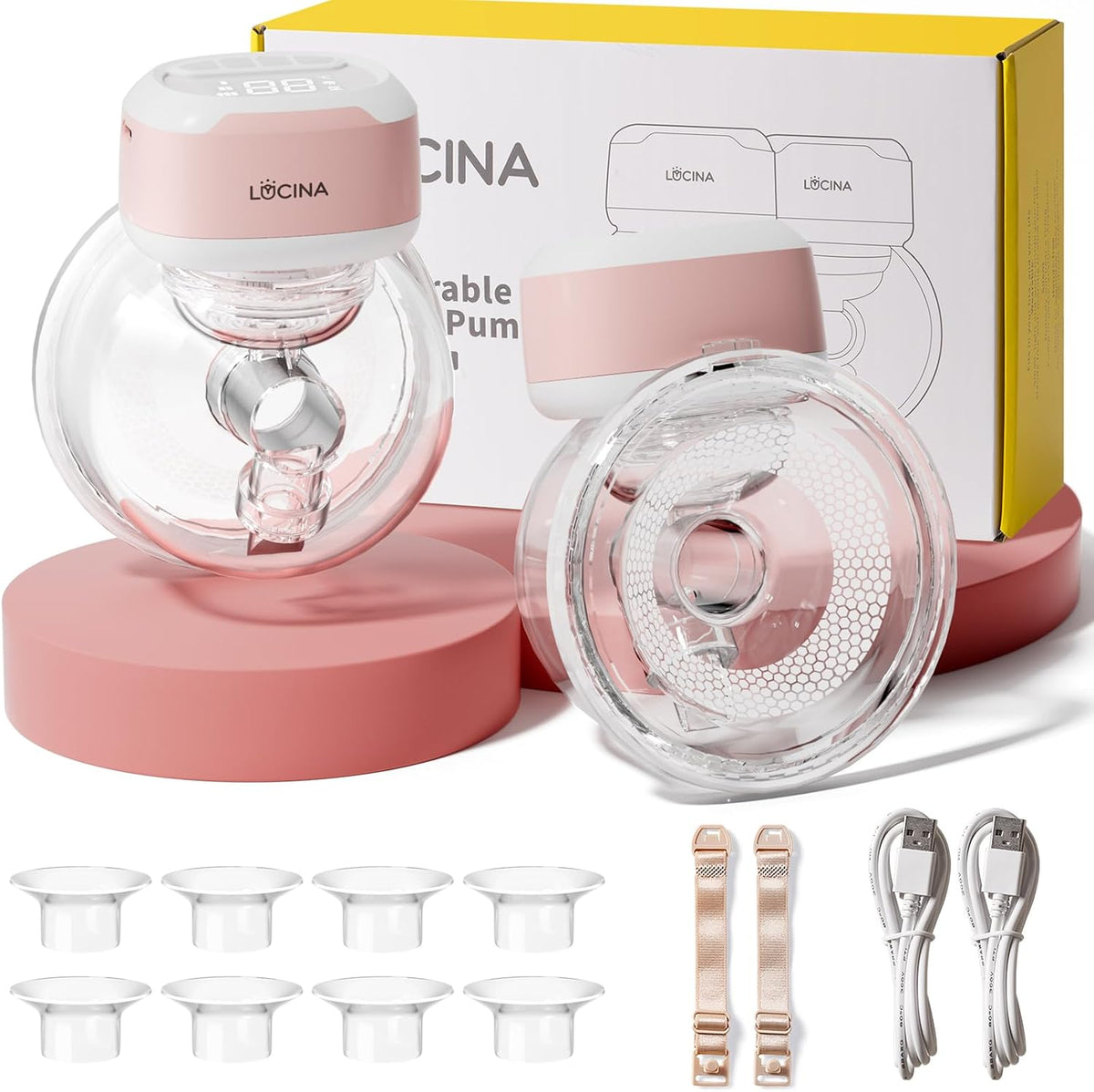 Extractor de lactancia materna portátil, manos libres de batería de...