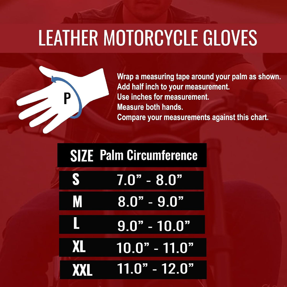COMMUTER Guantes de motocicleta de cuero de primera calidad para ho...