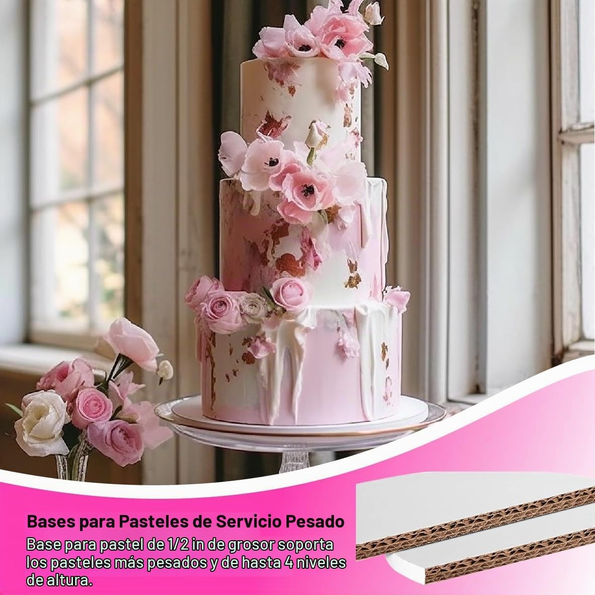 12 paquetes de tambores gruesos para pasteles, a prueba de grasa, d...