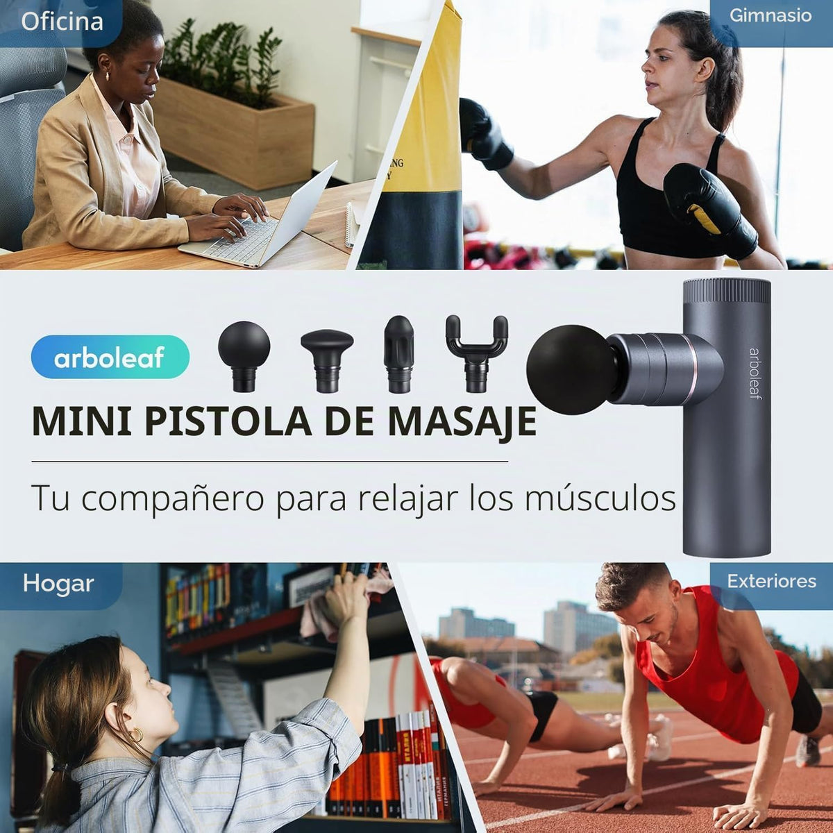 arboleaf Thermacool Pistola de Masaje de Tejido Profundo con Cabeza...