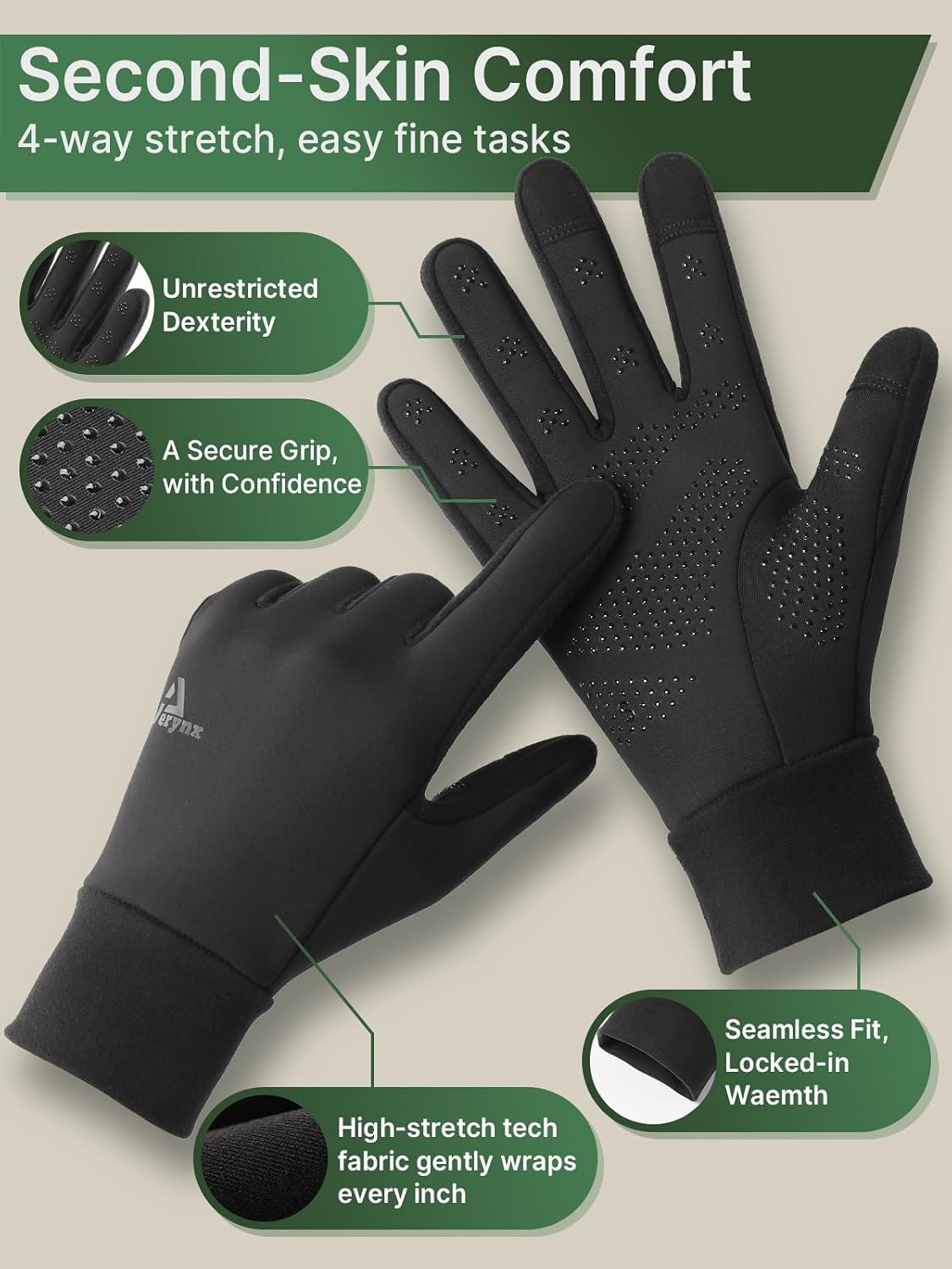 Aerynx Guantes de invierno para mujeres y hombres, para clima frío,...
