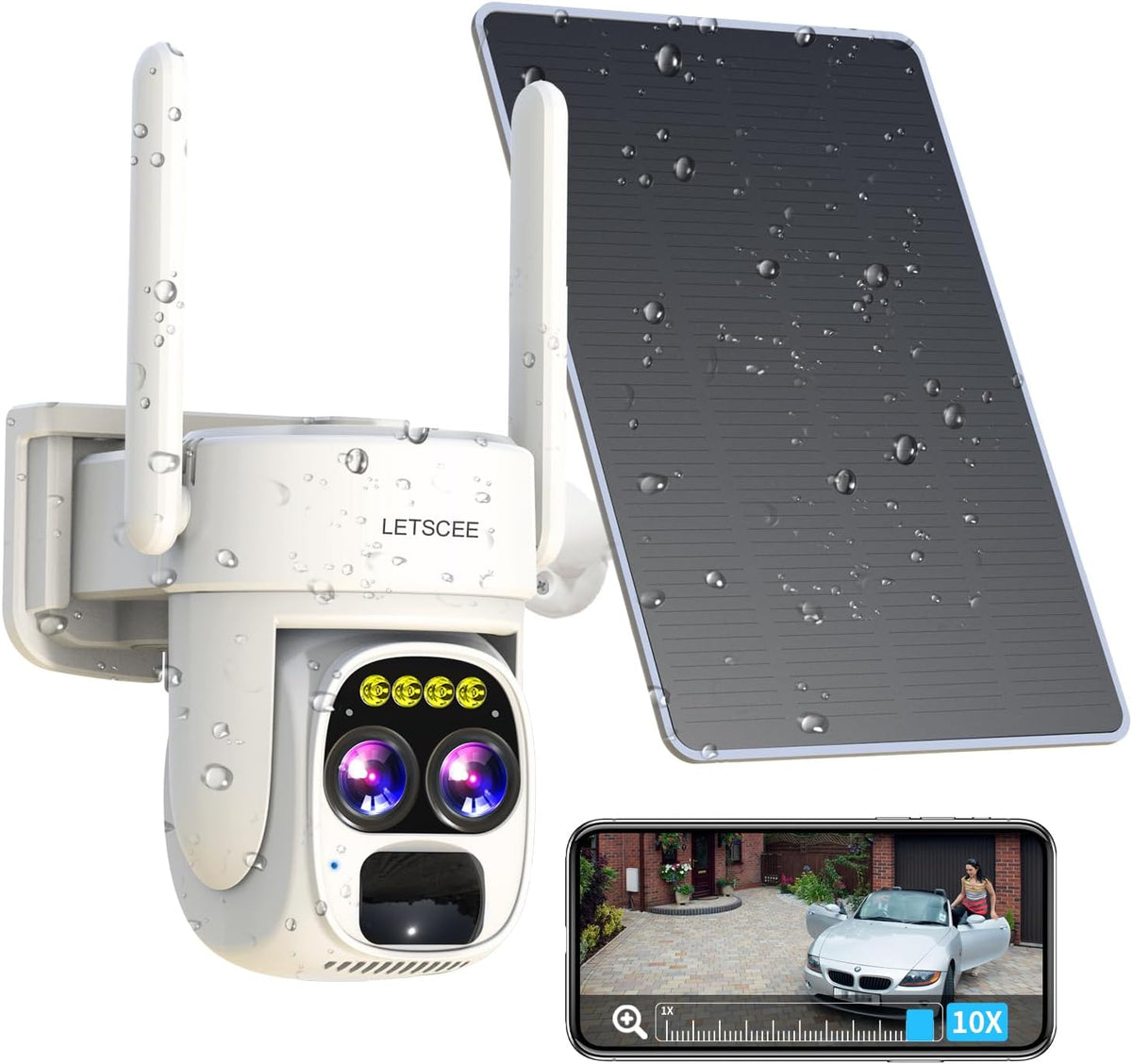 Cámaras de seguridad LETSCEE inalámbricas para exteriores para segu...