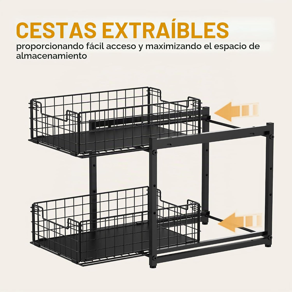 Organizador para debajo del fregadero, organizador de armario extra...