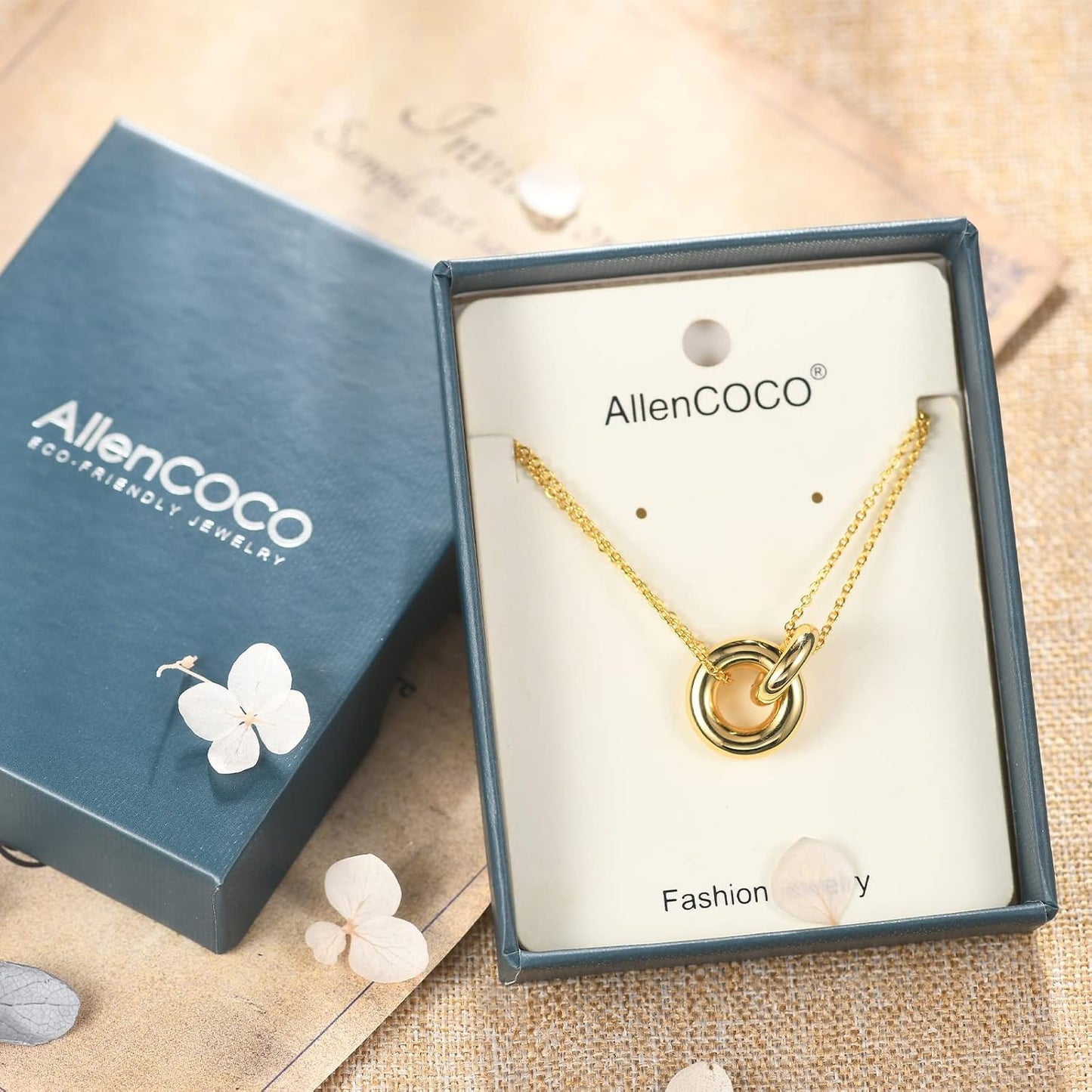 AllenCOCO - Collar de oro delicado para mujer, collares lindos y de...