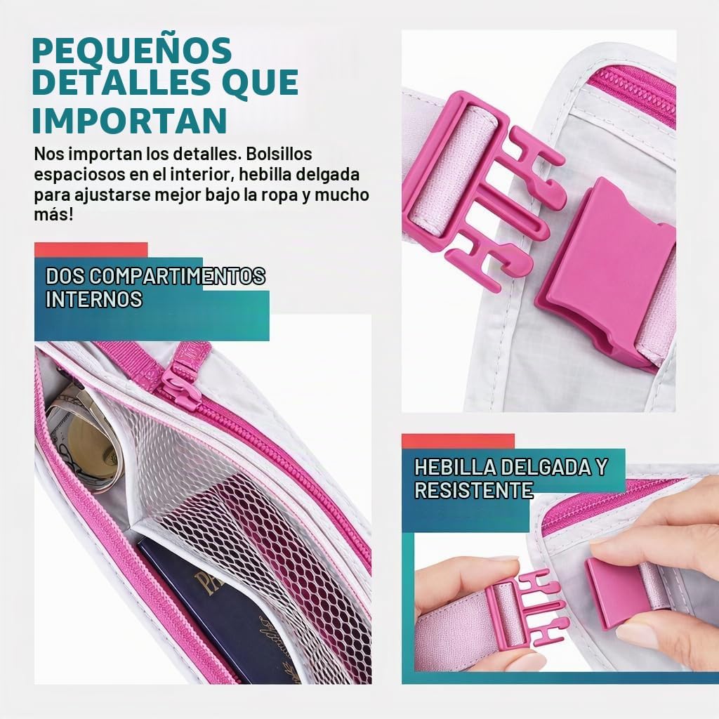 Alpha Keeper Cinturón de dinero para viajes oculto debajo de la rop...