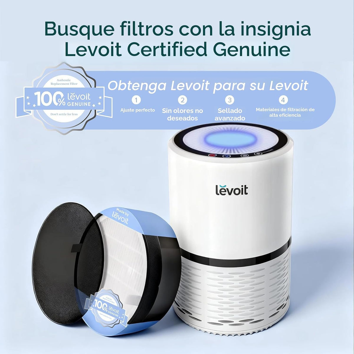 Levoit Purificador de aire para el hogar, mascotas, dormitorio | Fi...