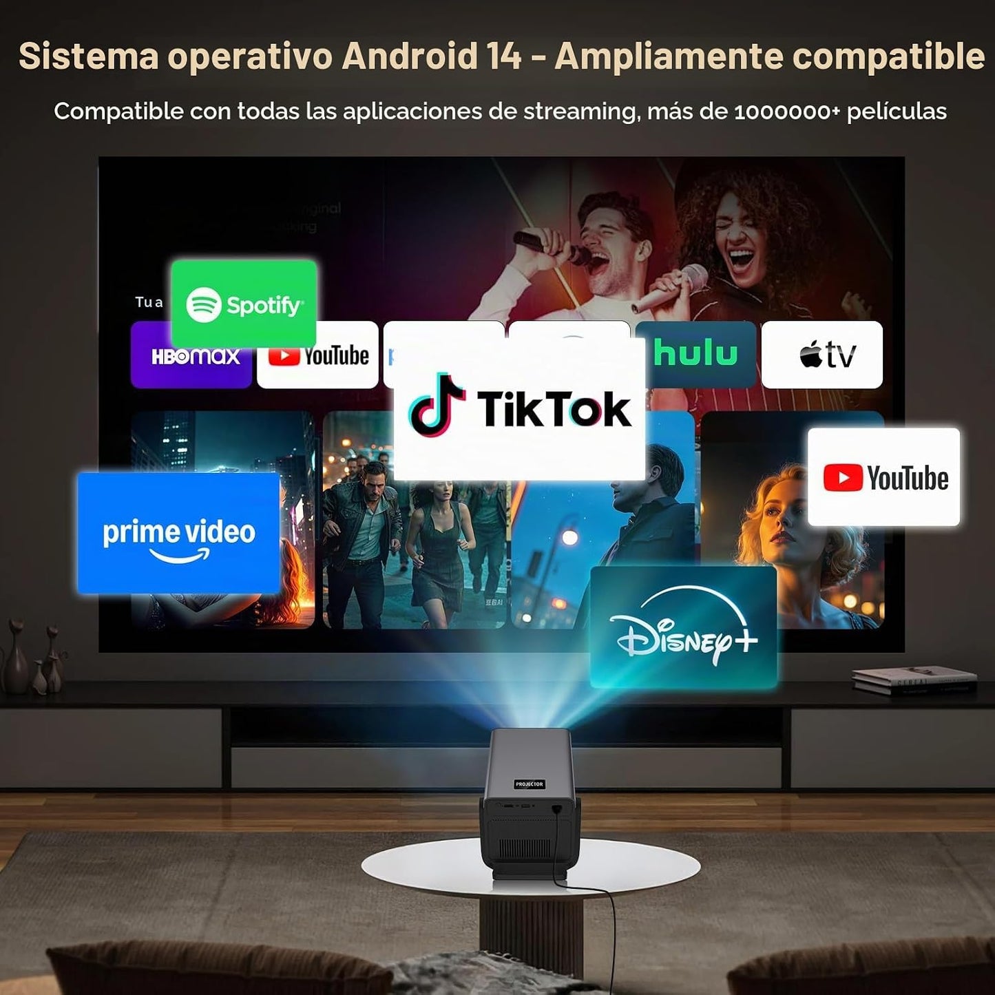 [Soporte 8K\/2000 ANSI\/AI calibración visual] Proyector inteligent...