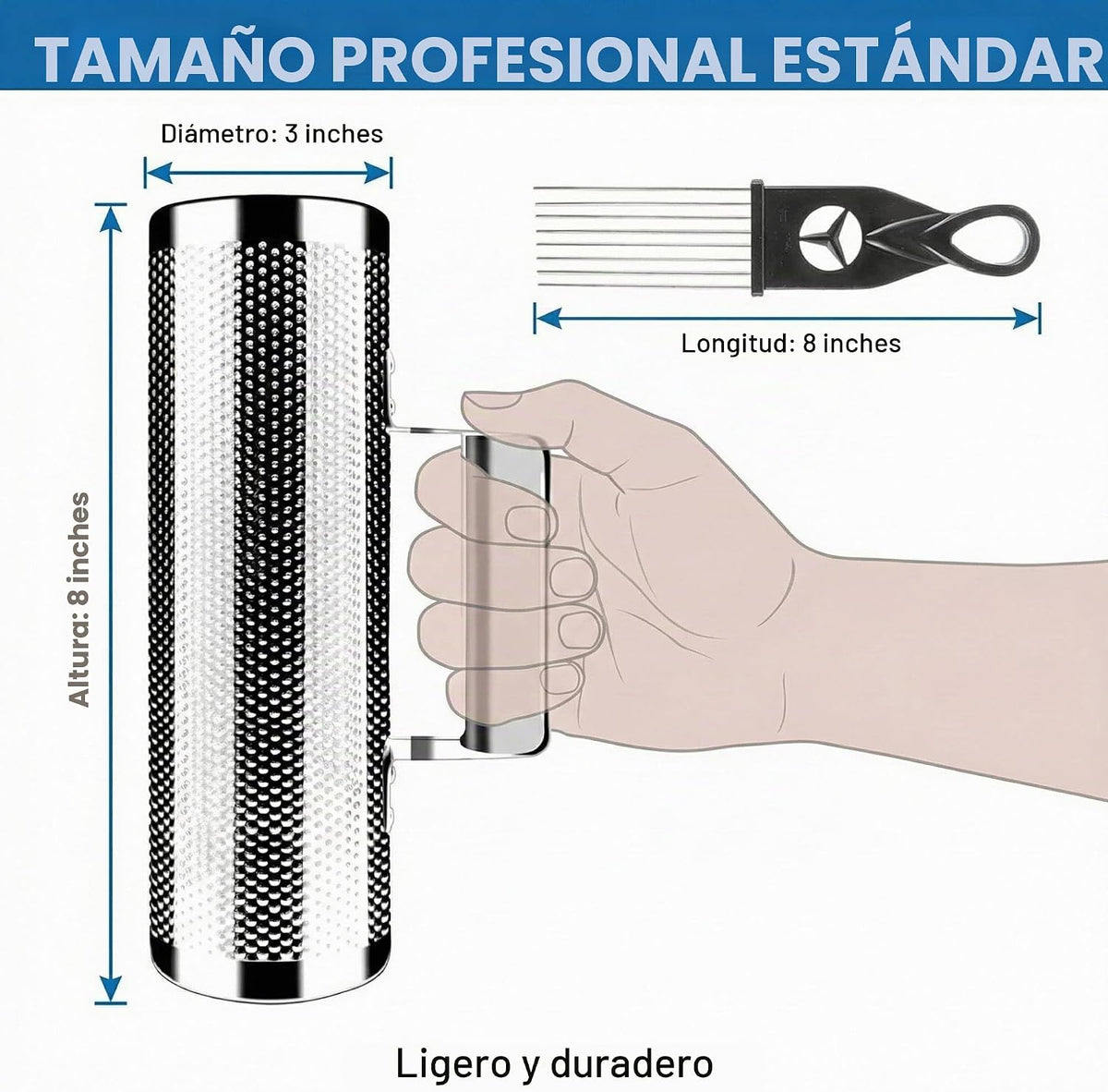 MoResolune Instrumento Guiro de Metal Profesional 8" x 3" |...