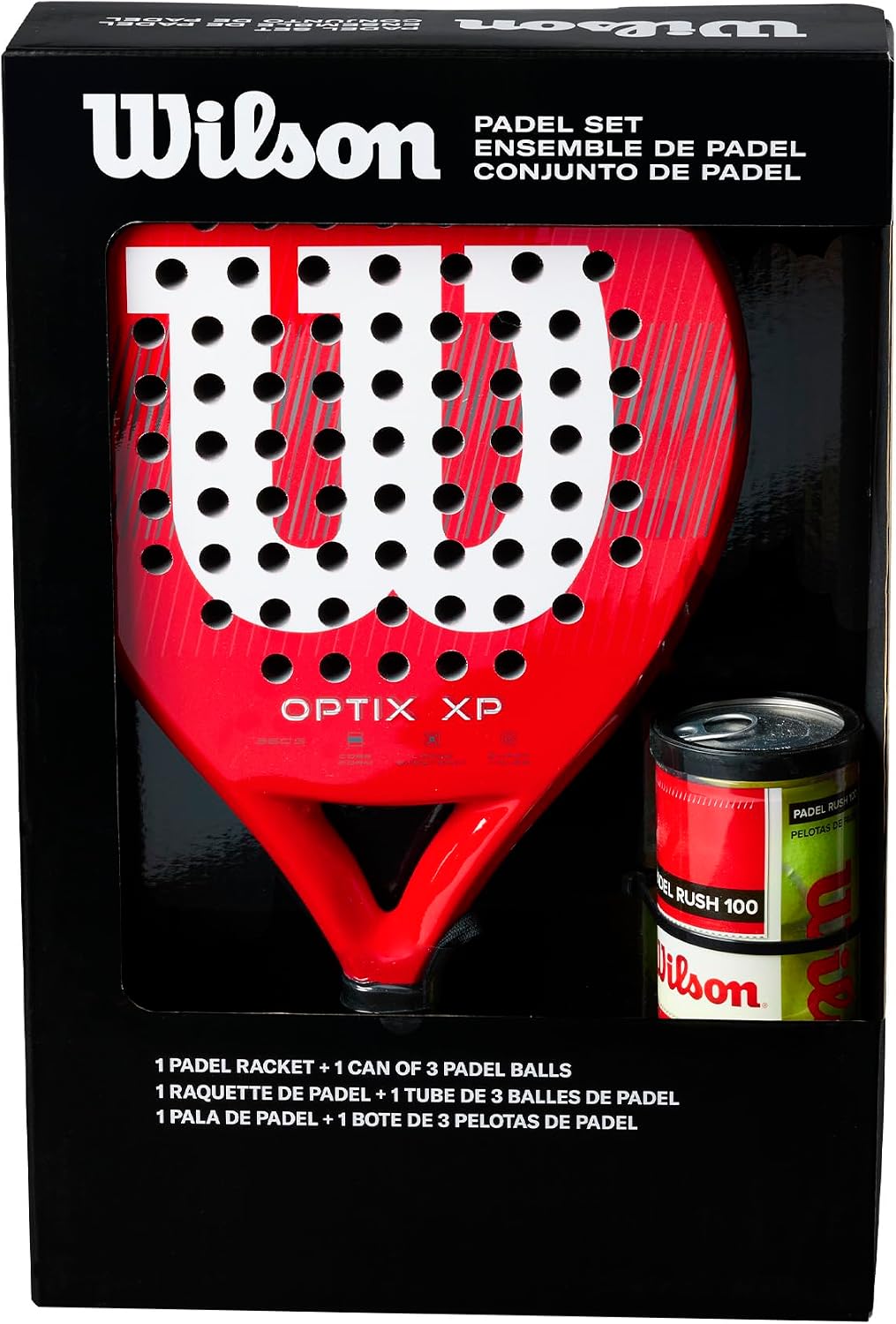 Wilson Kit de pádel Optix XP - Rojo, con la paleta Optix XP roja y...