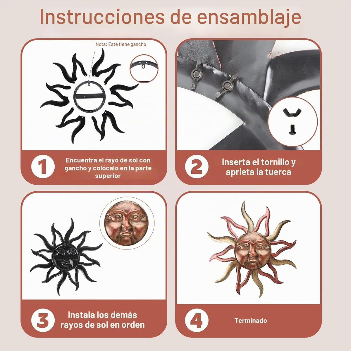 HOBYLUBY Decoración de pared grande para exteriores, a prueba de óx...