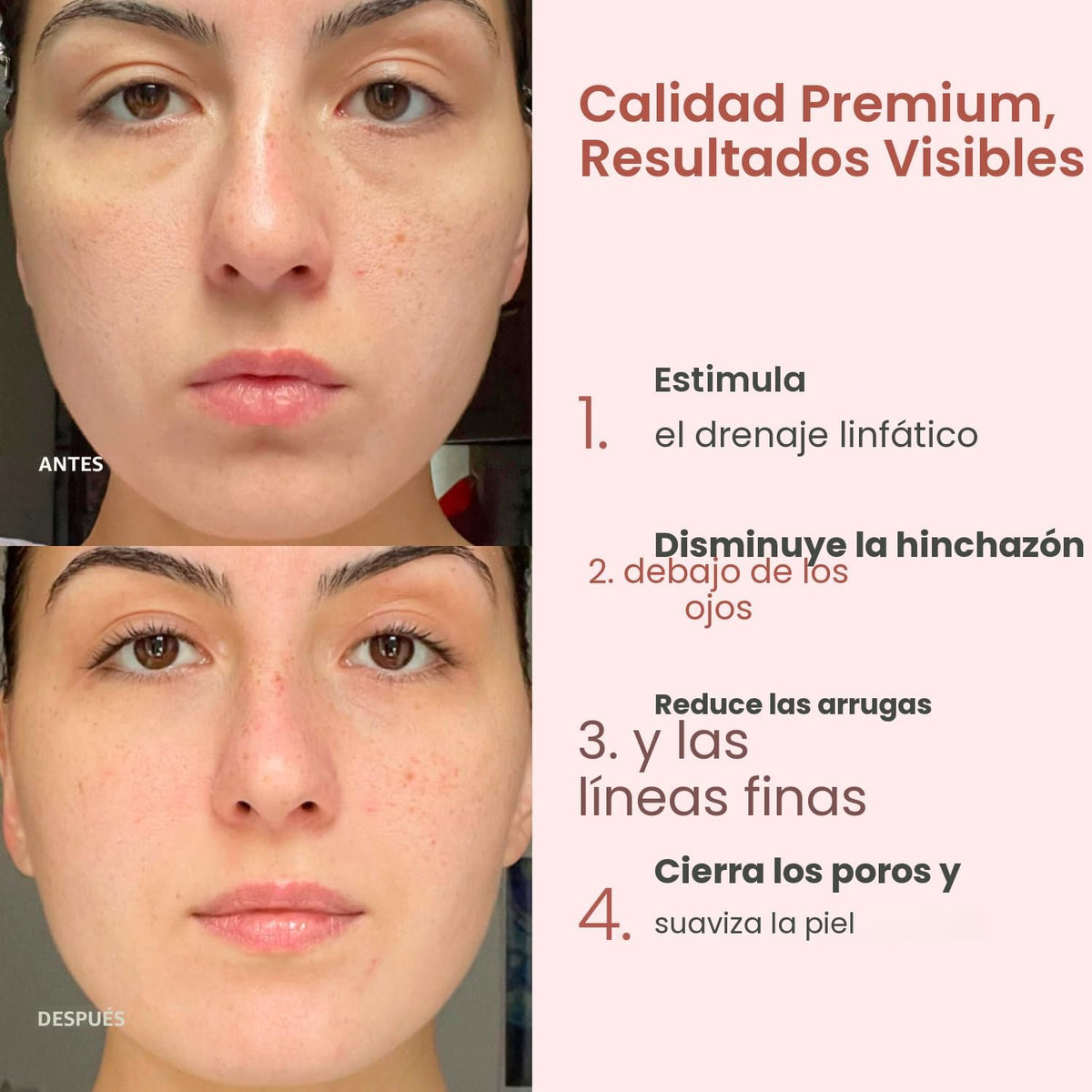 PLANTIFIQUE - Juego de rodillos faciales y Gua Sha de cuarzo rosa,...