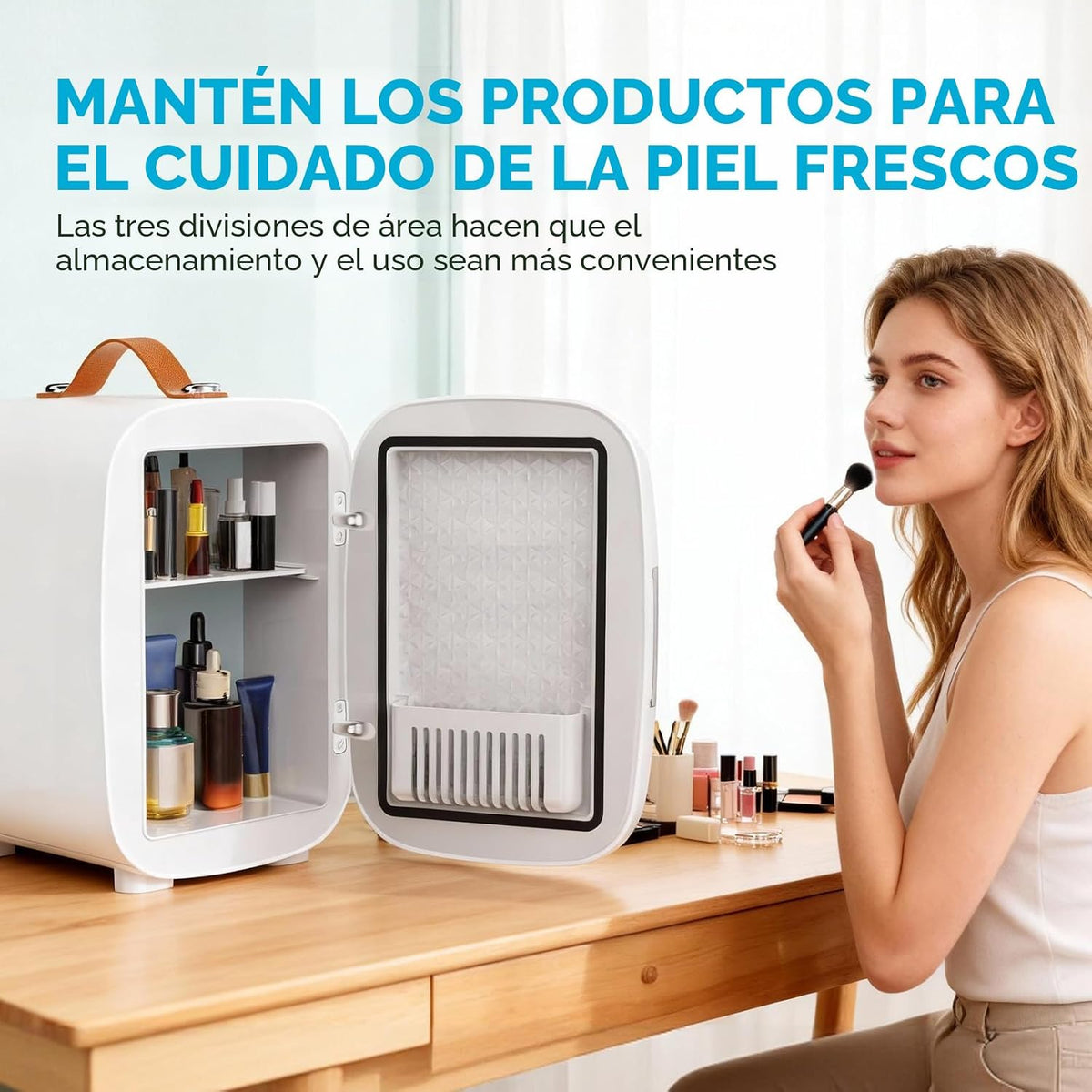 DUMOS Mini refrigerador para dormitorio, refrigerador personal comp...