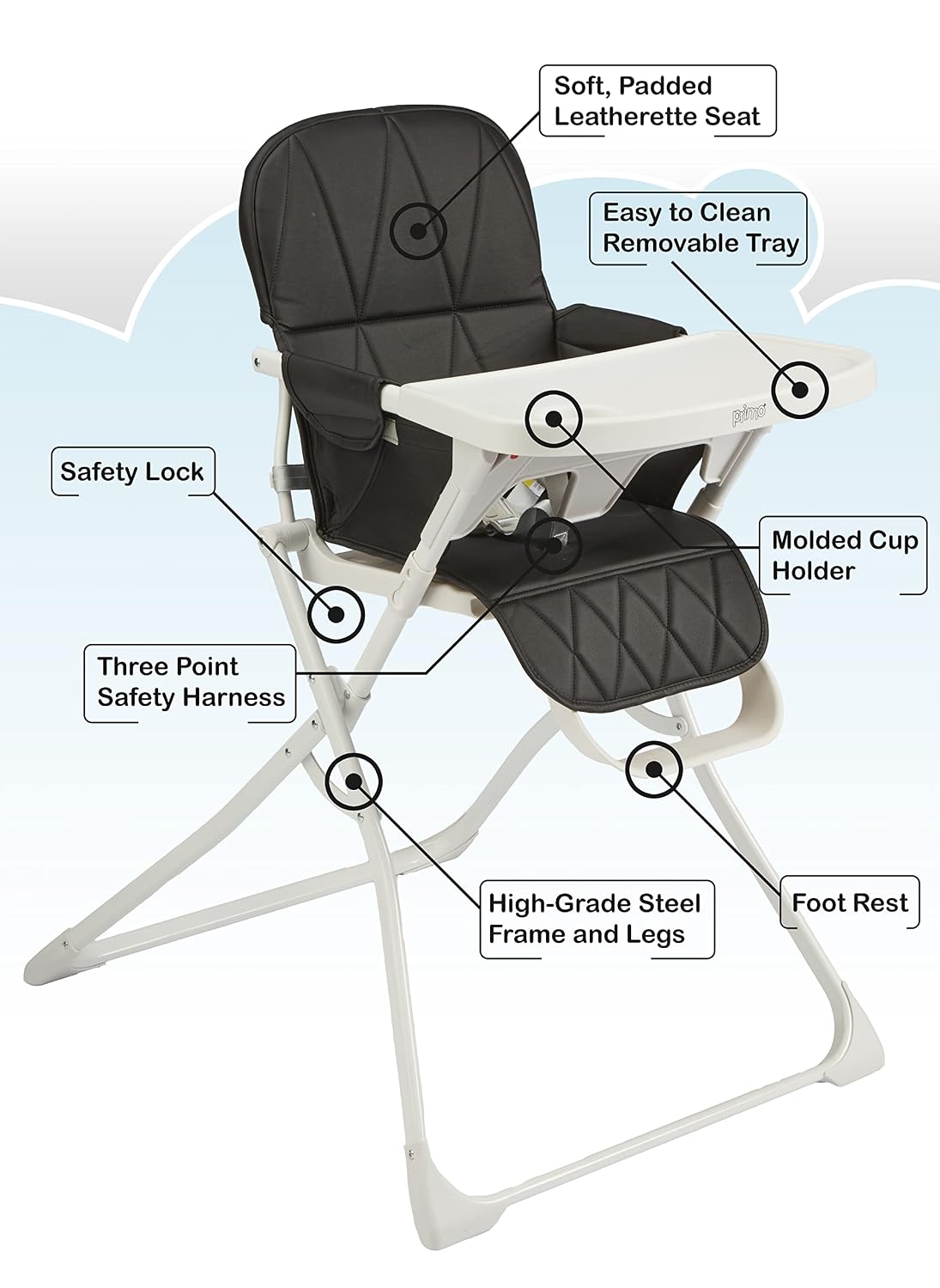 Primo PopUp - Silla alta plegable para bebé de 6 a 36 meses, silla...