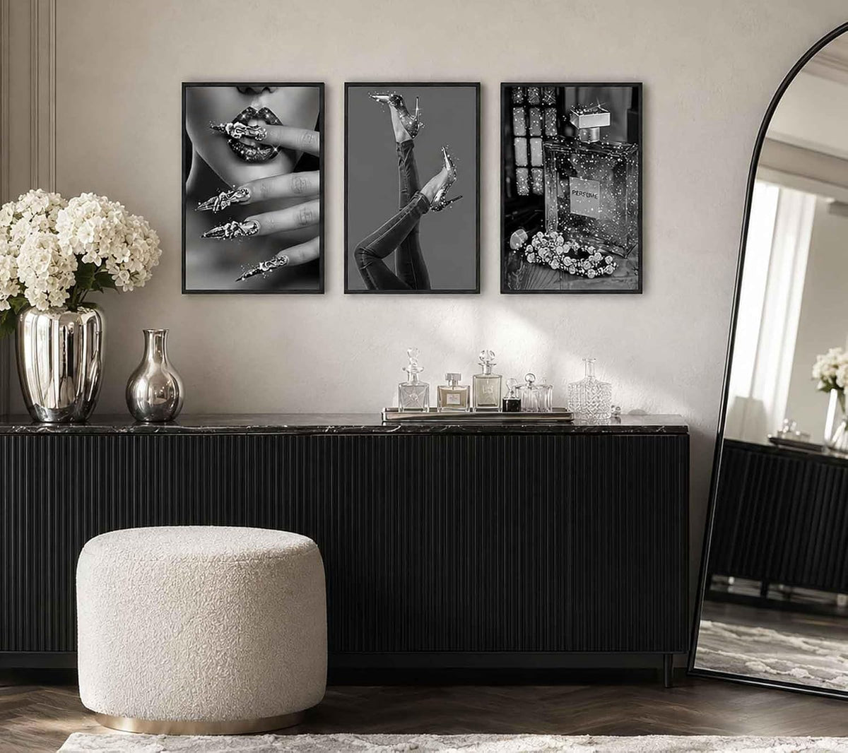 Arte de pared moderno para mujer, arte de pared con estilo en blanc...