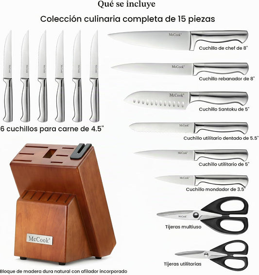 McCook® Juegos de cuchillos, juegos de bloques de cuchillos de coci...