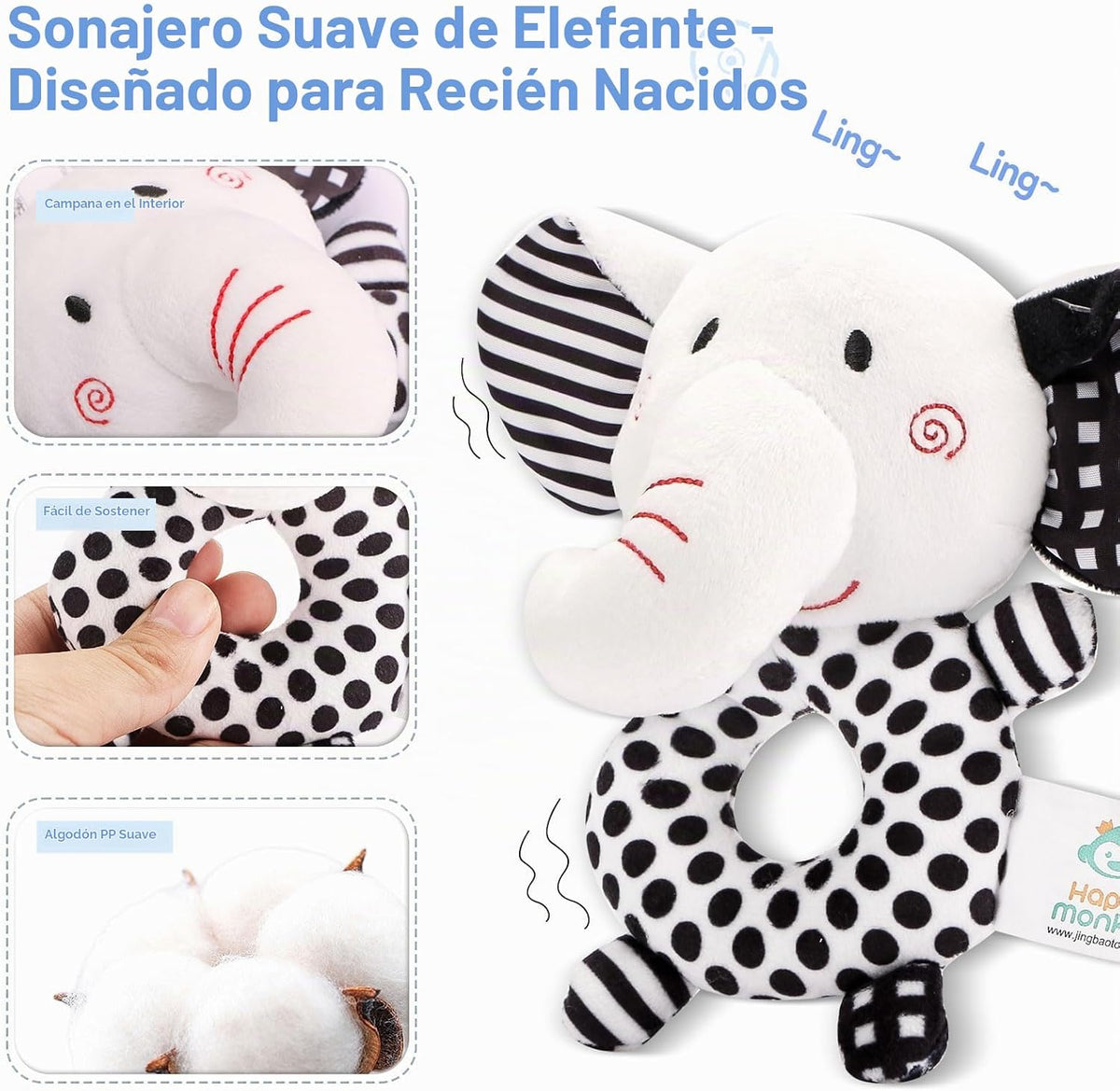 Flyxingxia Juguetes sensoriales para bebés de alto contraste para r...
