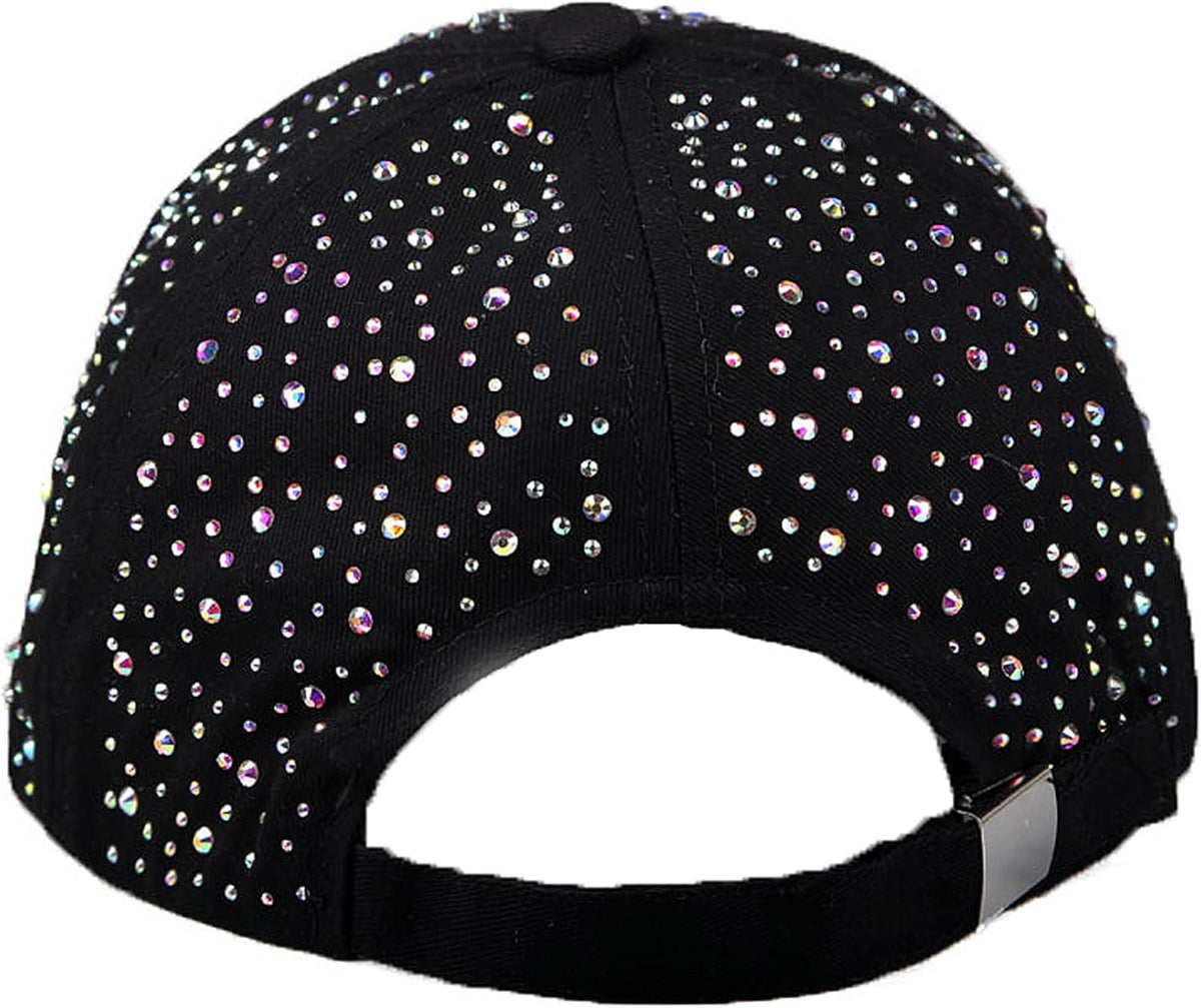 Gorra de béisbol brillante con diamantes de imitación para mujeres...