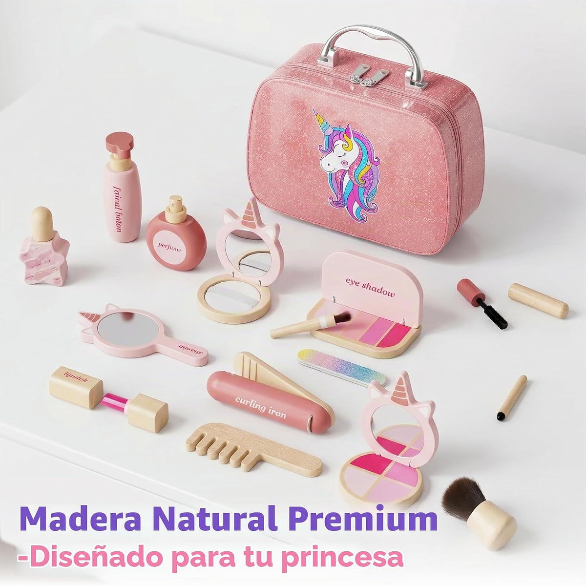 Juego de maquillaje con temática de unicornio, juguetes para niñas...