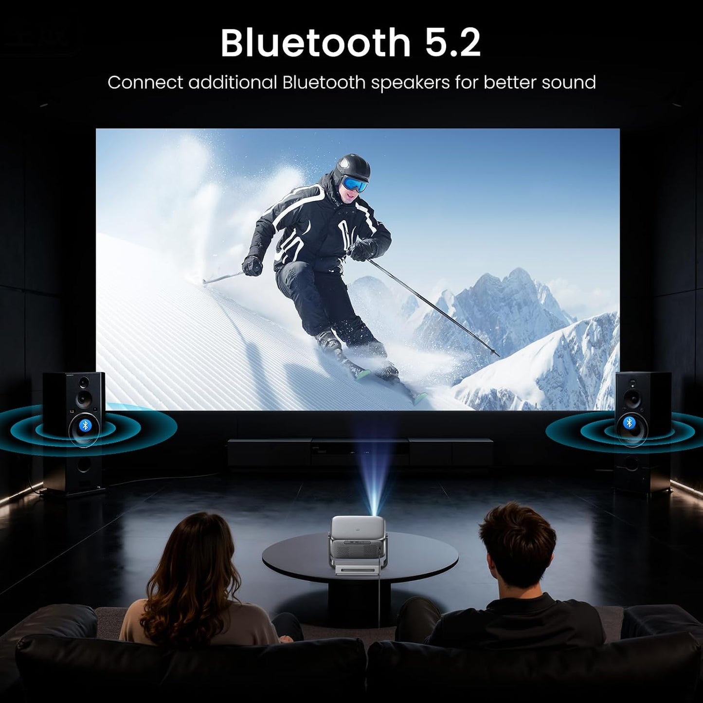 Proyector para exteriores de Google TV con licencia oficial ANSI 20...