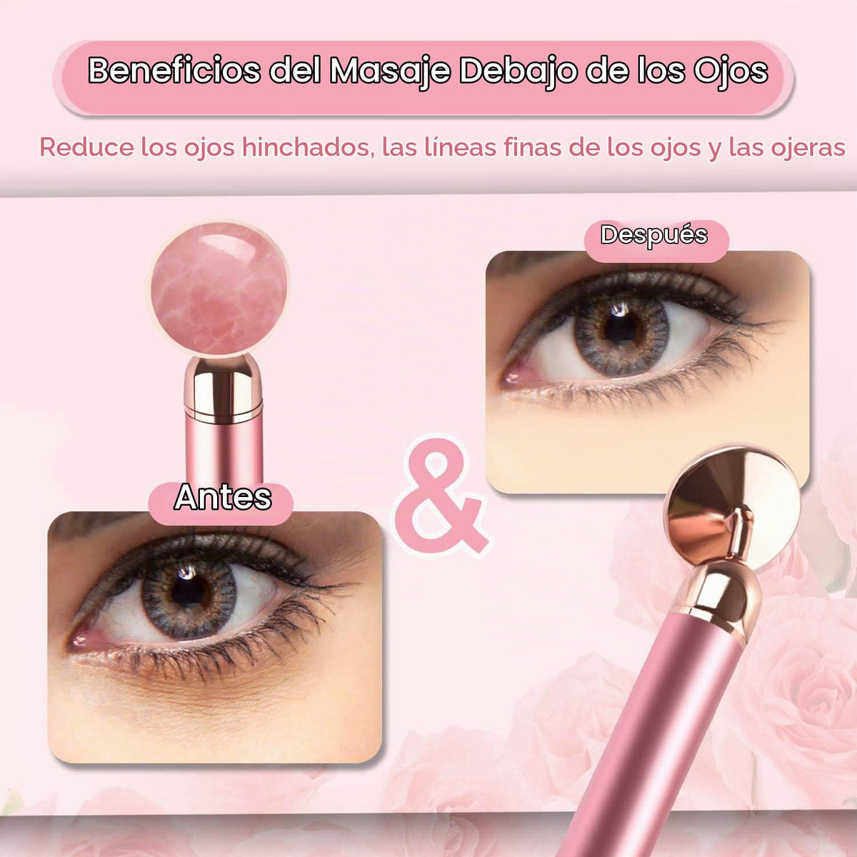 ZS ZESHIN Rodillo masajeador facial de jade vibratorio 2 en 1, rodi...