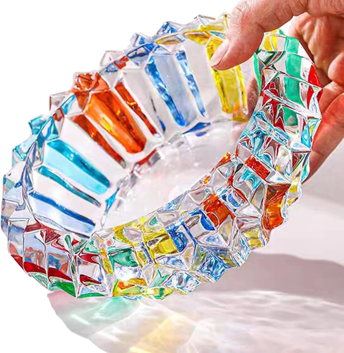 Cenicero de cristal colorido, soporte de cenicero para cigarros y c...