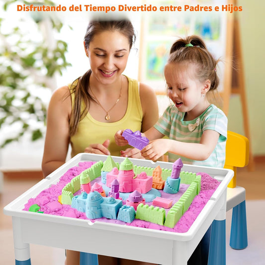 Arscniek Mesa de actividades para niños pequeños 7 en 1, juego de m...