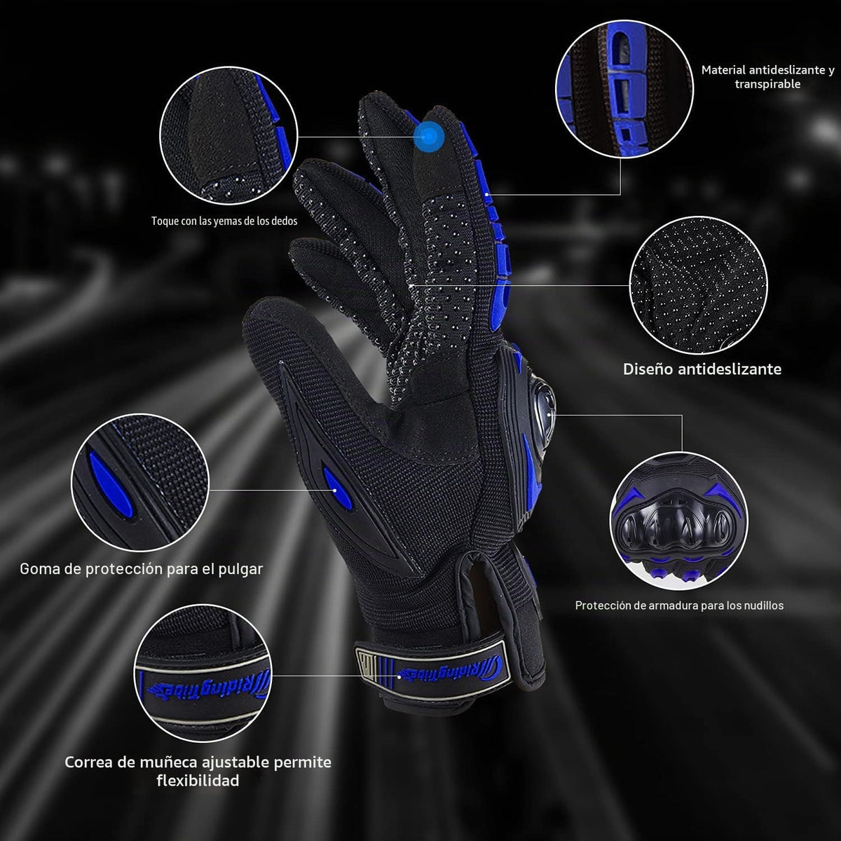 Guantes de motocicleta para hombre y mujer con pantalla táctil Guan...