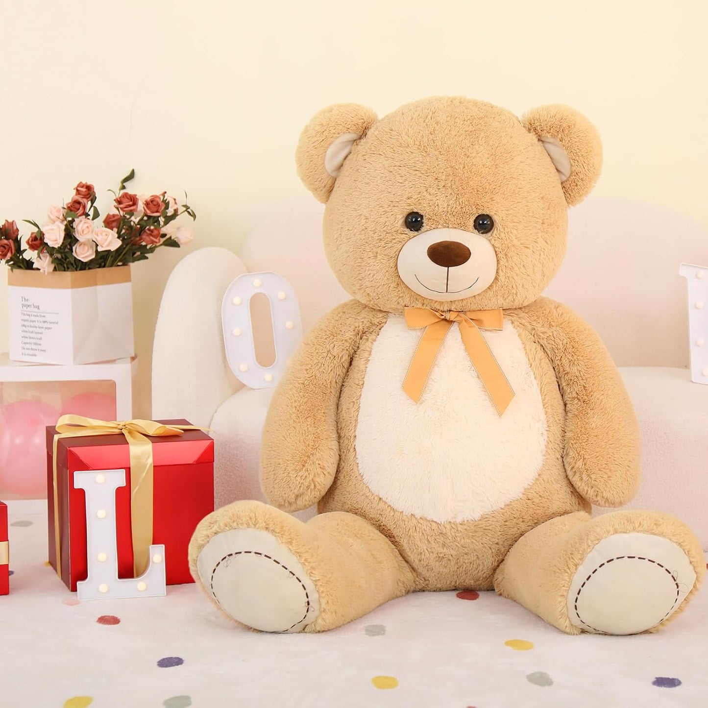 MorisMos Oso de peluche gigante de 4 pies, 51 pulgadas, regalo de o...