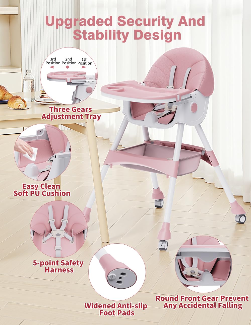 Sillas altas para bebés y niños pequeños, silla alta convertible 4...