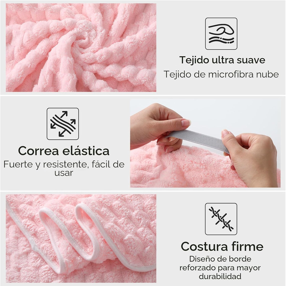 REDKISS Paquete de 3 Toallas de Microfibra para el Cabello - Toalla...