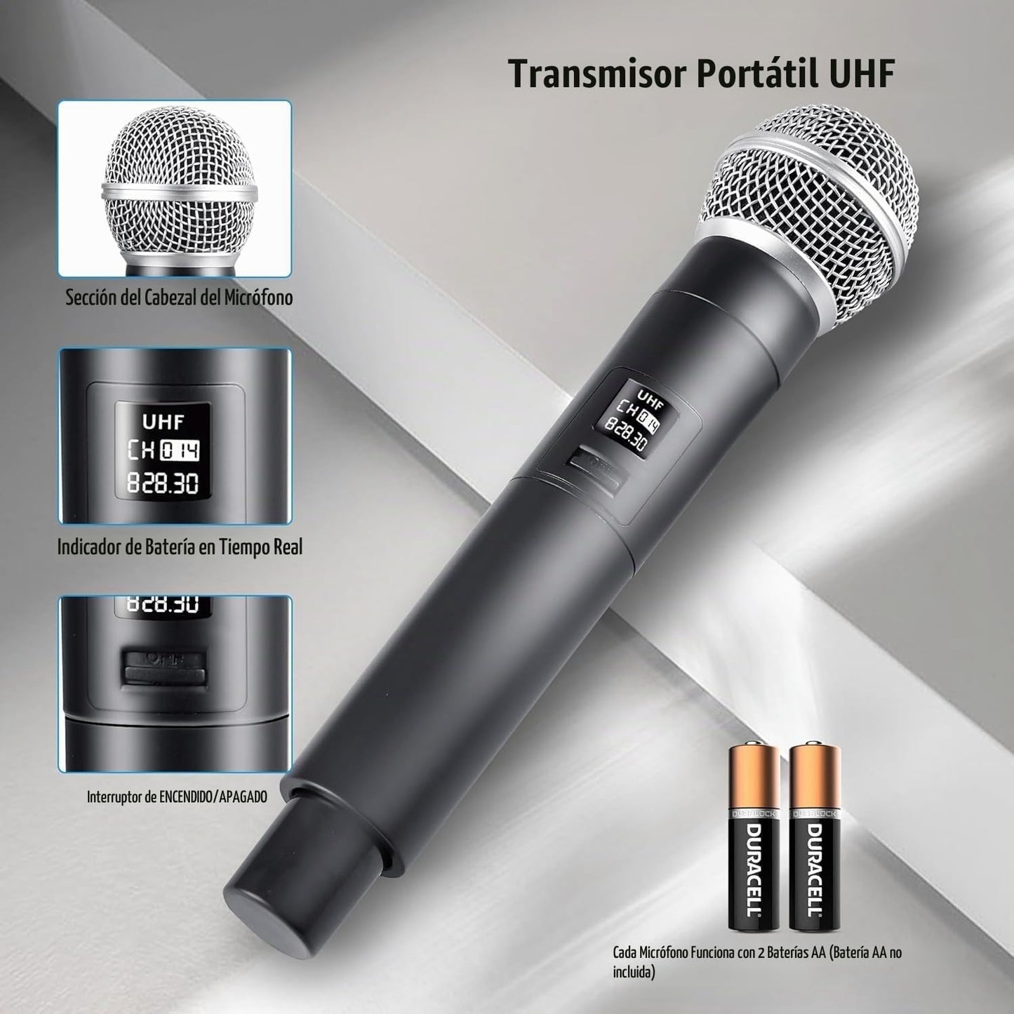 RXSKERTL Micrófono inalámbrico profesional para cantar, micrófono d...