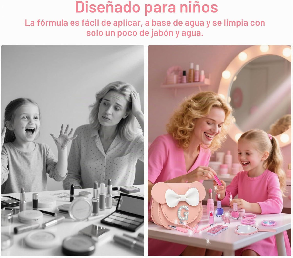 Vodolo Maquillaje No Tóxico para Niñas Pequeñas, Juegos de Maquilla...