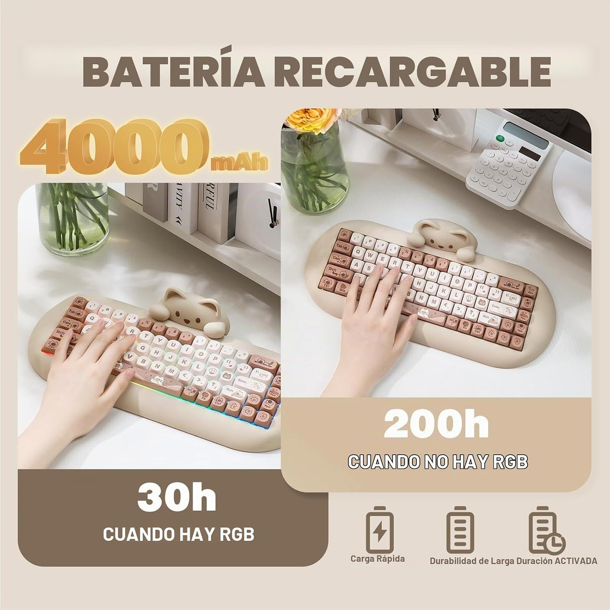 YUNZII C68 Teclado mecánico inalámbrico, diseño de 65%, cambio cali...