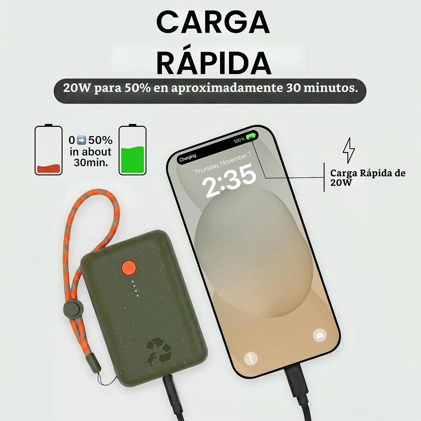 Nimble Champ Cargador Portátil, Banco de Energía de 10,000mAh Carga...