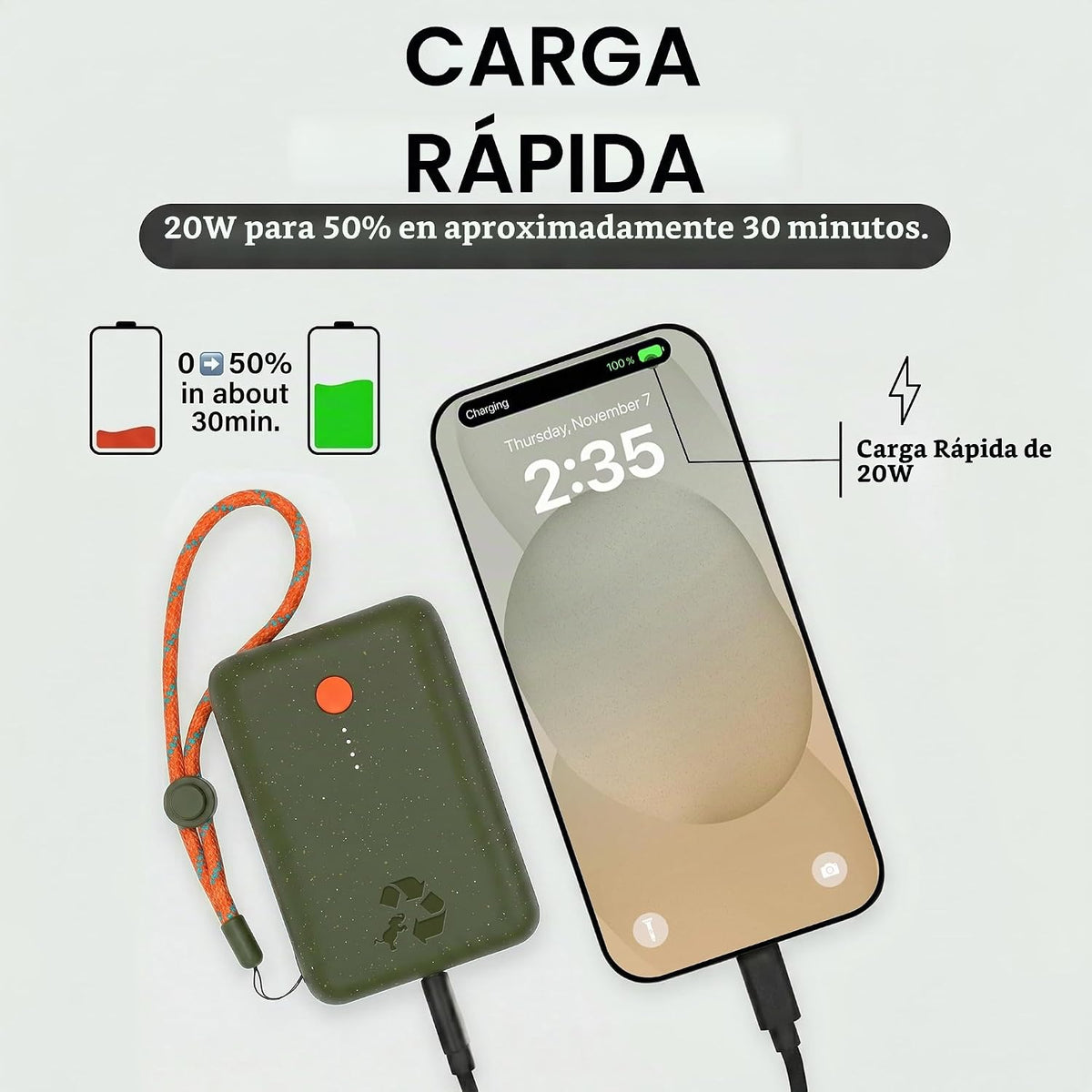 Nimble Champ Cargador Portátil, Banco de Energía de 10,000mAh Carga...