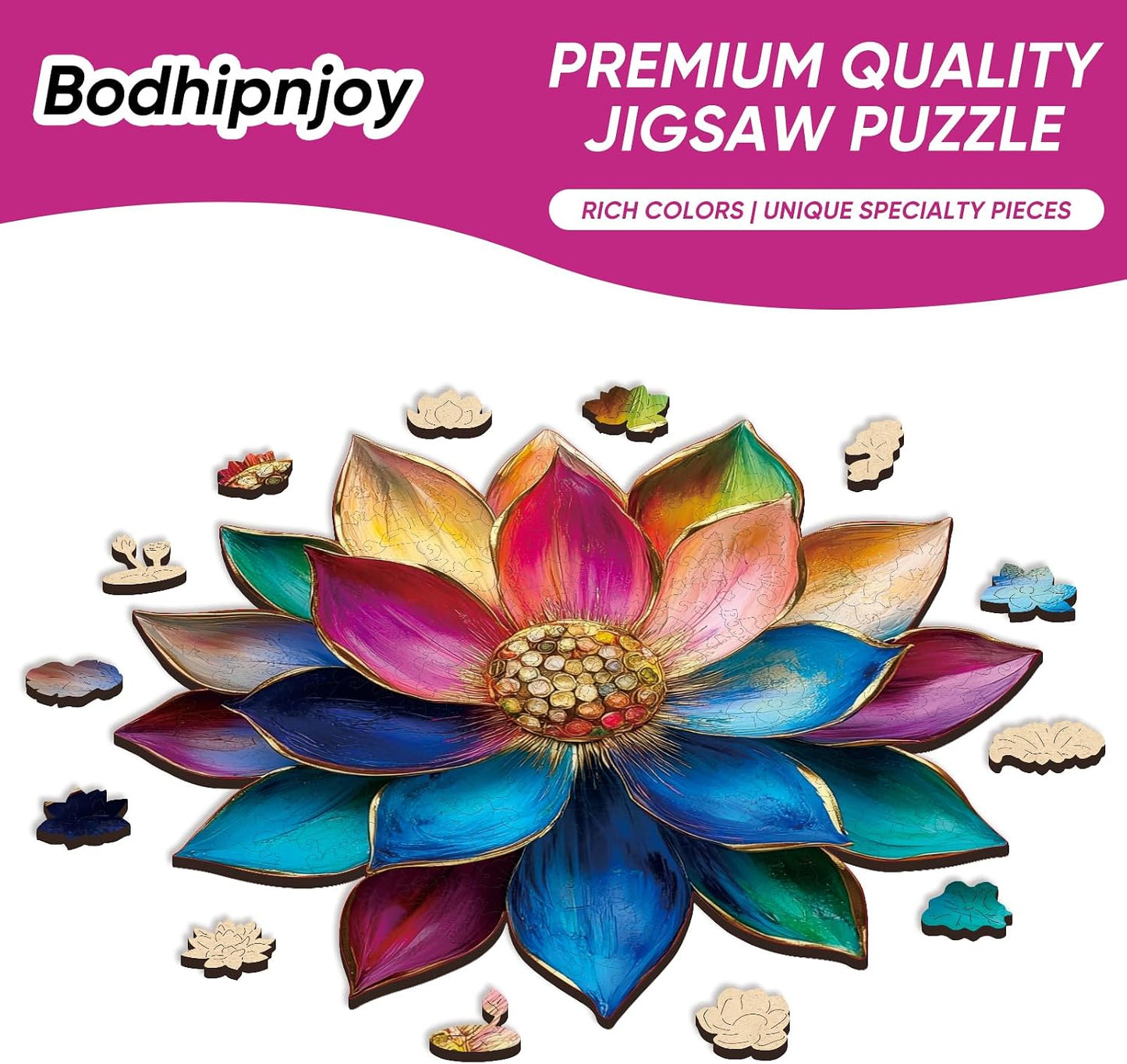 Bodhipnjoy Rompecabezas de madera para adultos, 500 piezas de vidri...