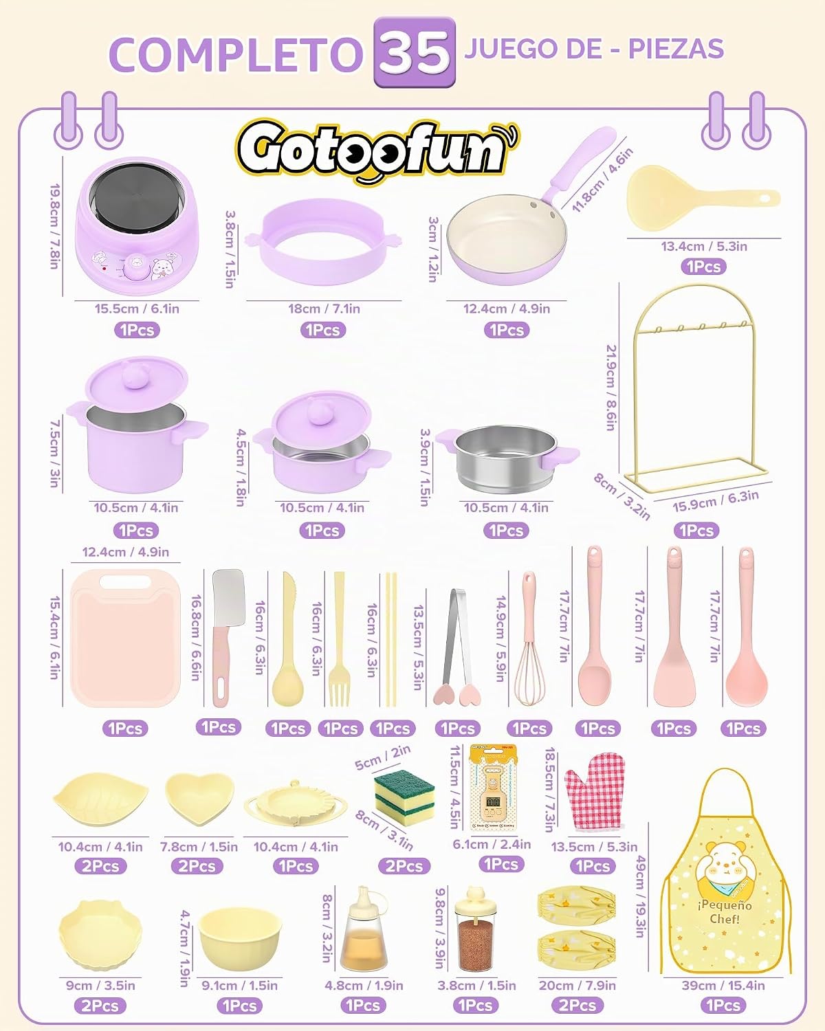 Gotoofun Mini juego de chef de cocina | Juego de cocina de comida r...
