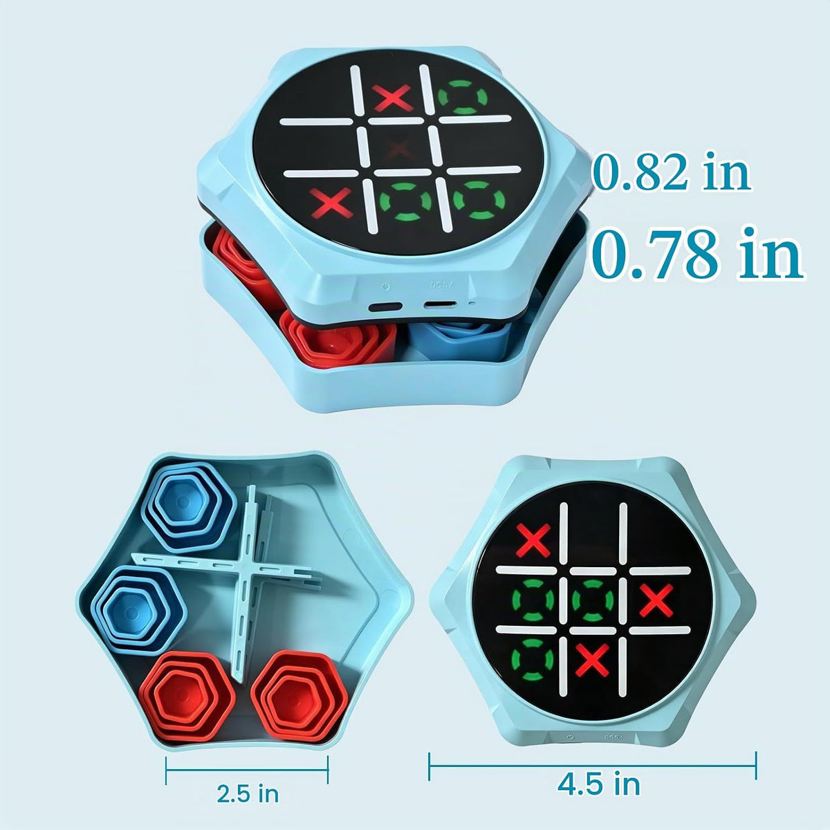 Tic Tac Toe electrónico para niños, juego de viaje portátil, juguet...