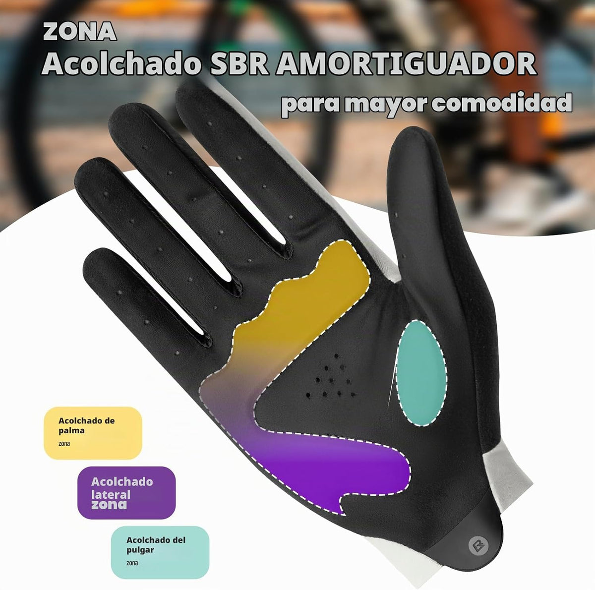 ROCKBROS Guantes de ciclismo para hombres y mujeres, SBR acolchados...