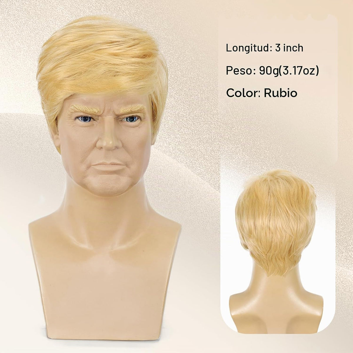 BCHR Peluca rubia para hombre, disfraz de Donald, pelucas rubias si...