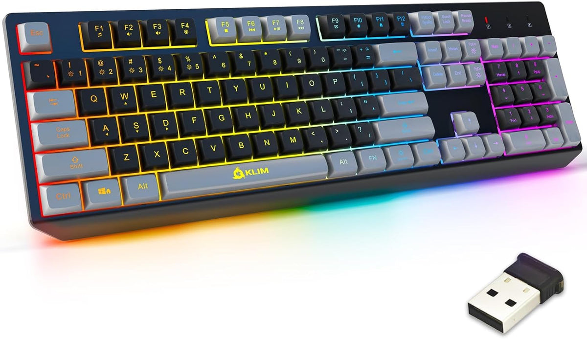 Teclado inalámbrico KLIM Chroma \u2013 RGB retroiluminado para jueg...