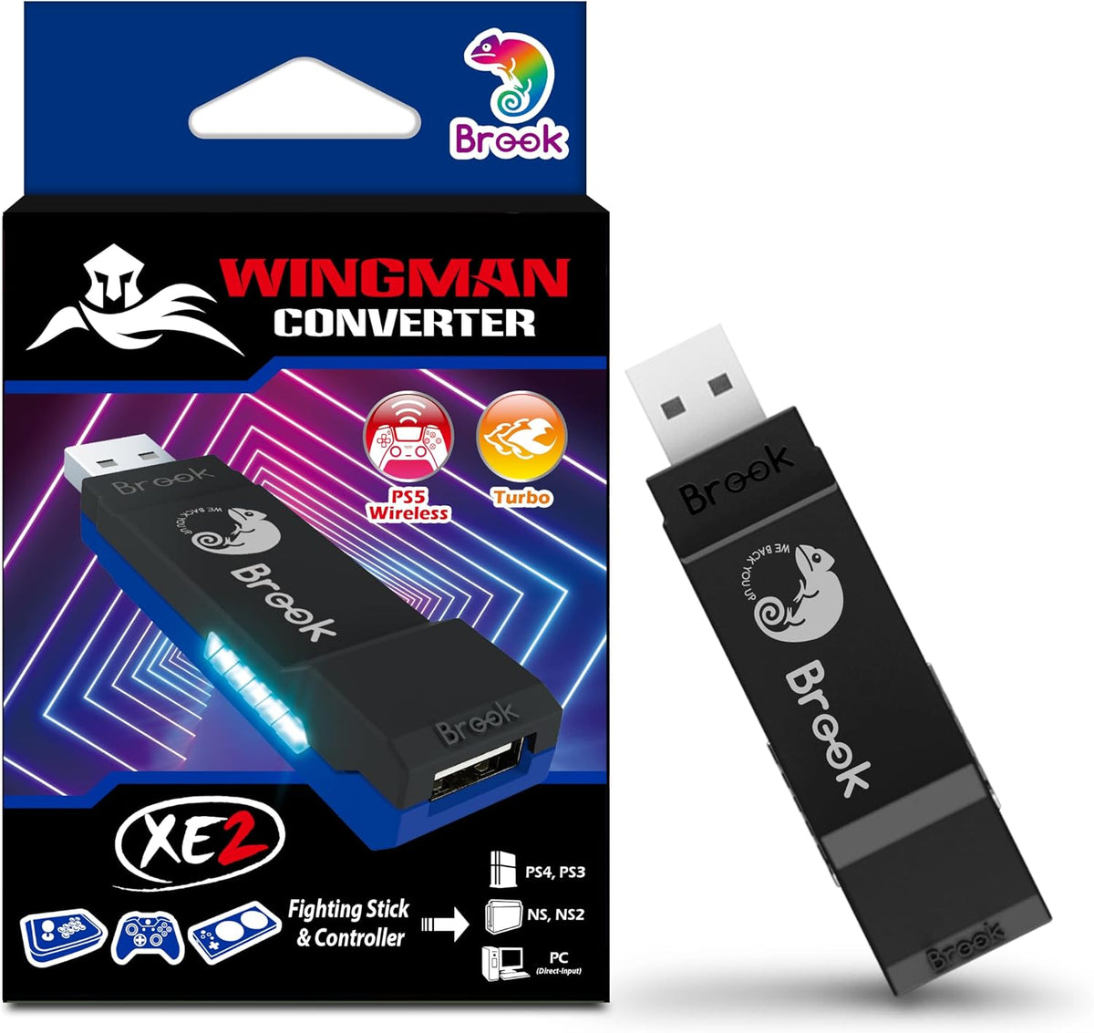 Brook Wingman XE 2 Converter - Adaptador de controlador inalámbrico...