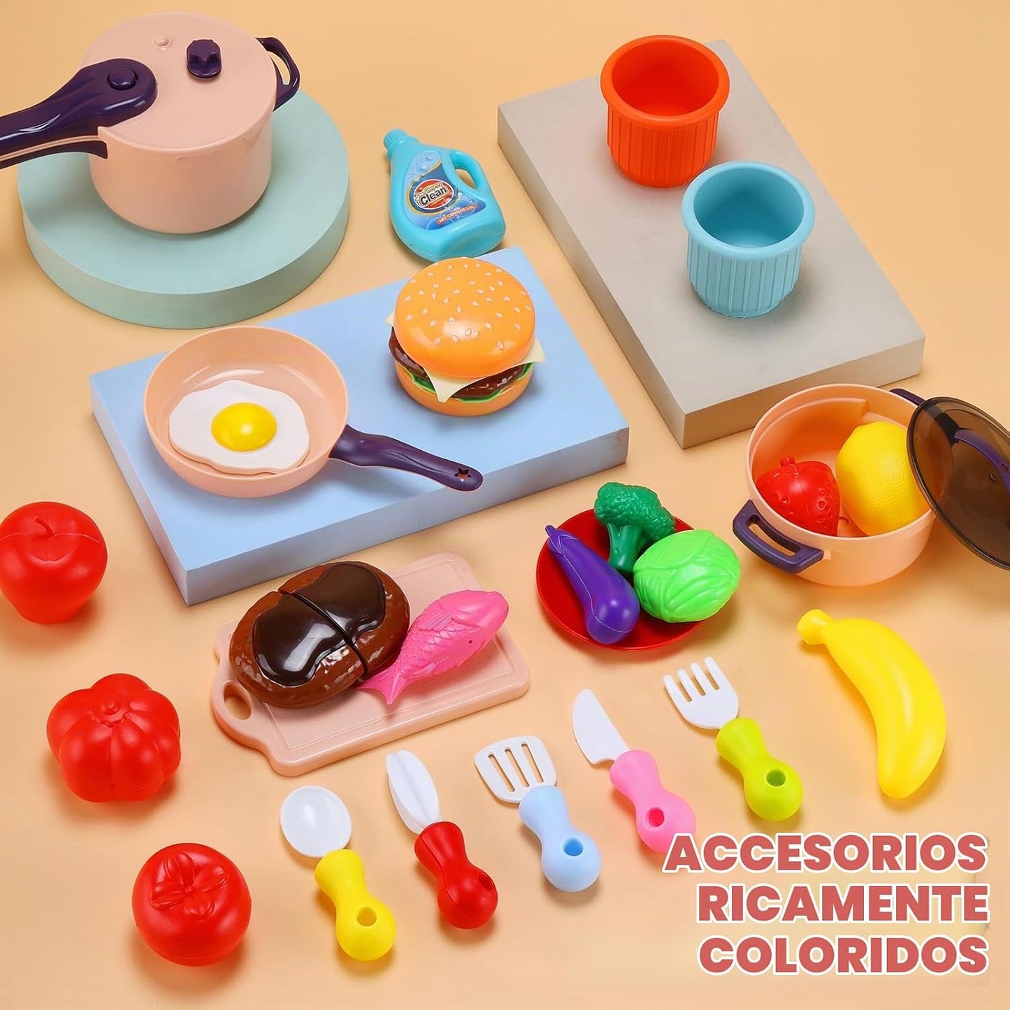 HOLYFUN Fregadero de cocina con agua corriente, juguete de mesa de...