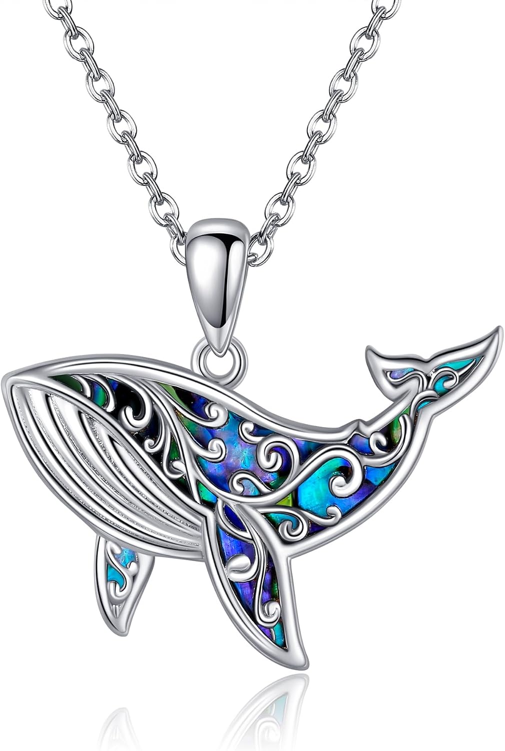 URONE Collar de plata de ley 925 con diseño de animales del océano,...