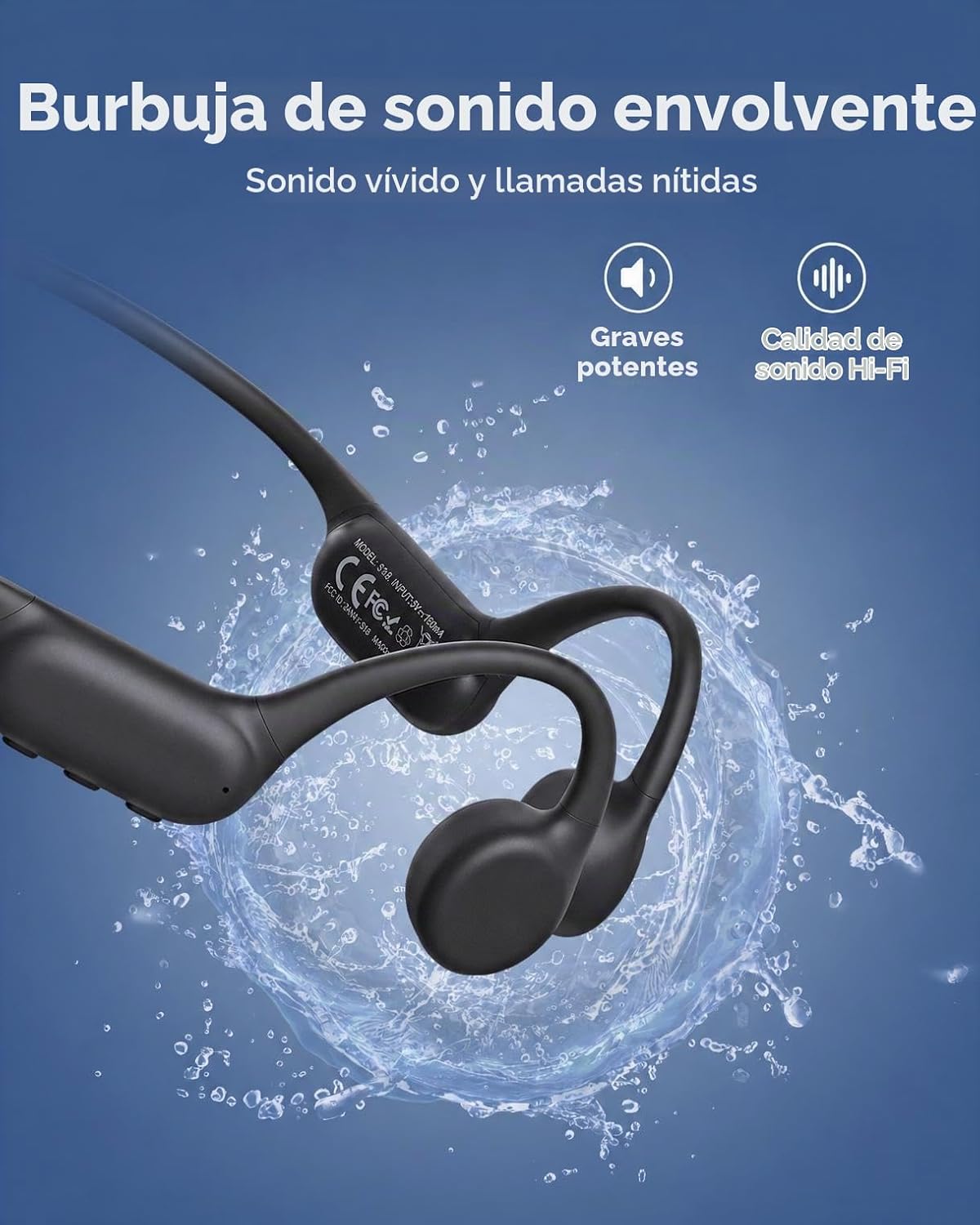 PSIER Auriculares de conducción ósea IPX8 impermeables para natació...