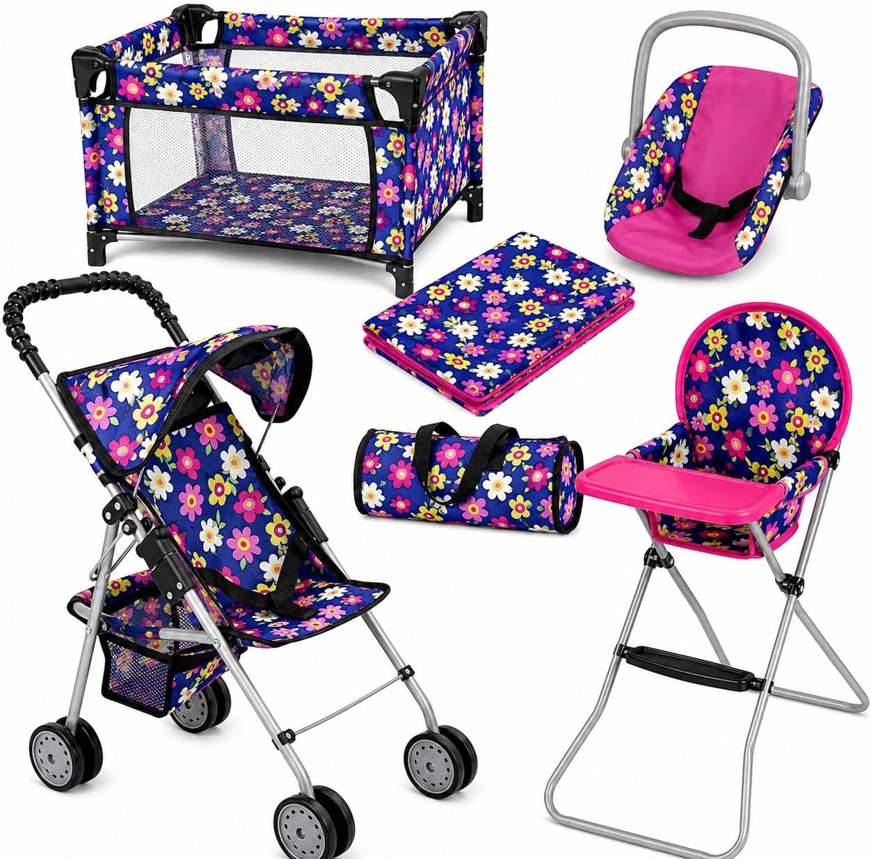 fash n kolor El juego de 4 piezas para muñeca de bebé, diseño de fl...