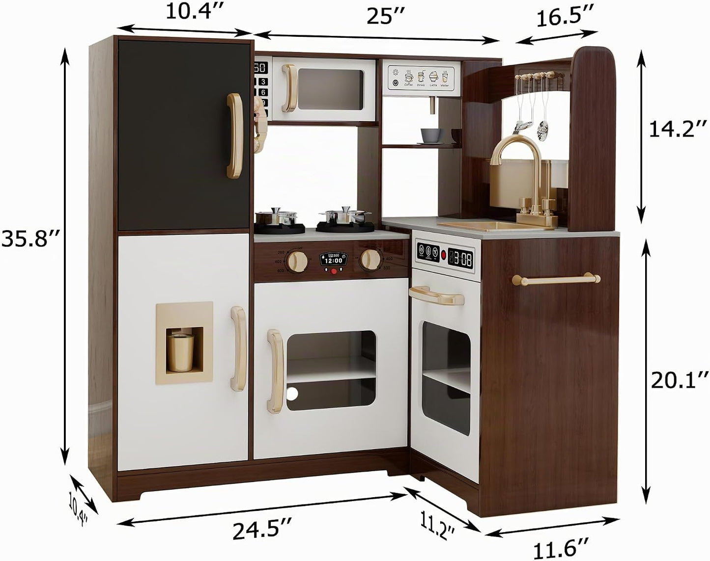 TaoHFE Rincón de Espresso para Jugar Cocina con Luces, Juego de Coc...
